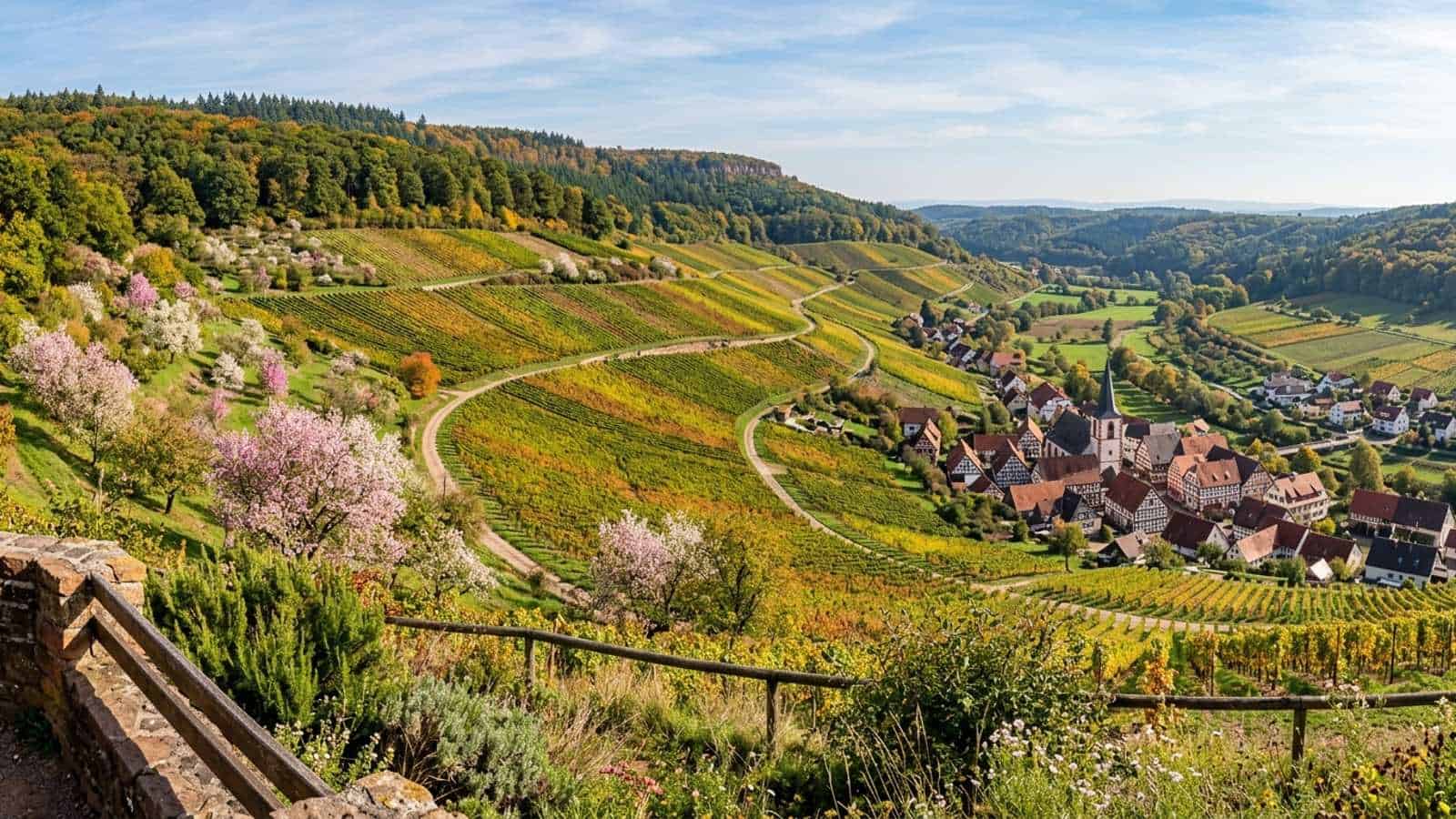 KI-generiertes Foto der Weinberge in der Region Hessische Bergstraße