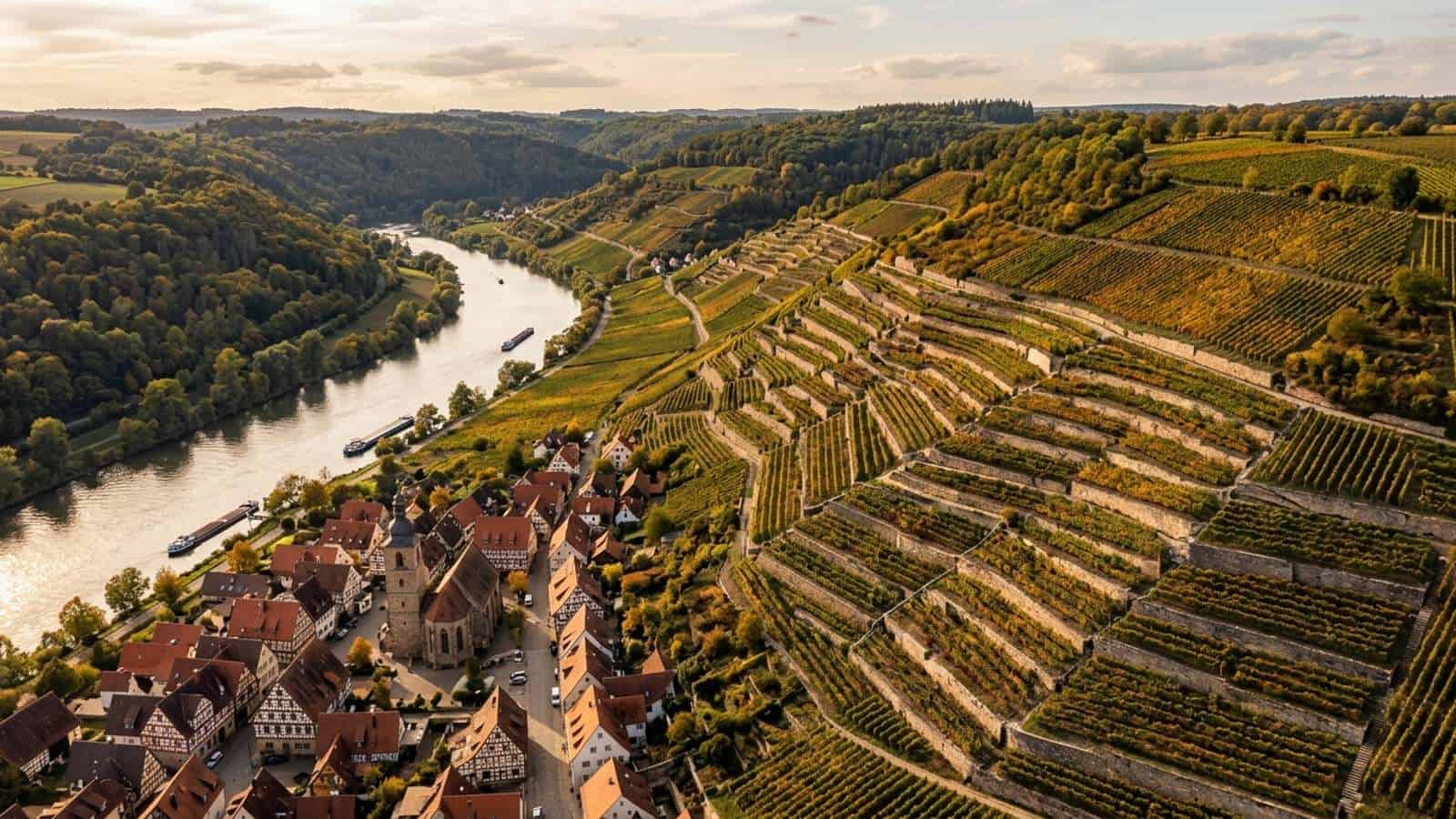 KI-generiertes Foto der Weinberge in der Region Württemberg